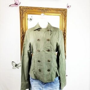 Jigsaw Irish linen green double breasted